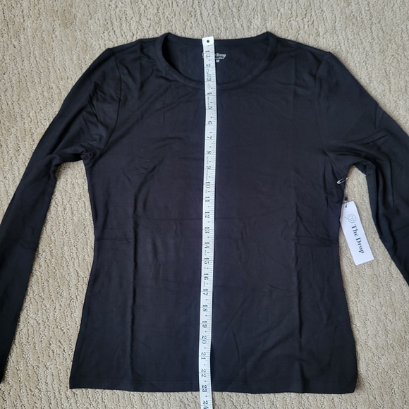Women’s “Hannah” Long-Sleeve Fitted T-Shirt – The Drop – Black – Size M – NWT - Picture 3 of 7